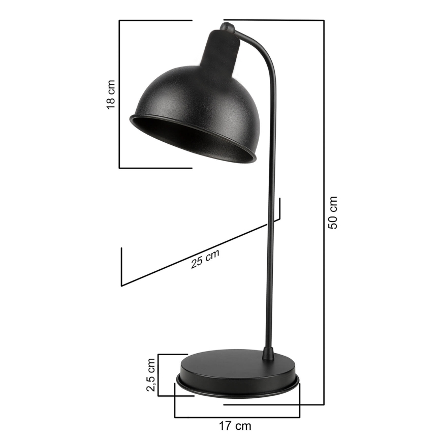 ONLI - Настолна лампа ISTANBUL 1xE27/22W/230V 50 см черен