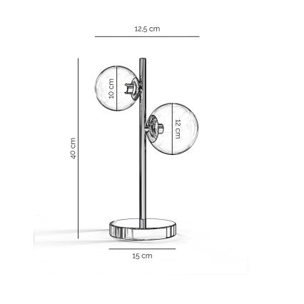 ONLI - Настолна лампа KIMBERLY 2xG9/6W/230V 40 см лъскав хром