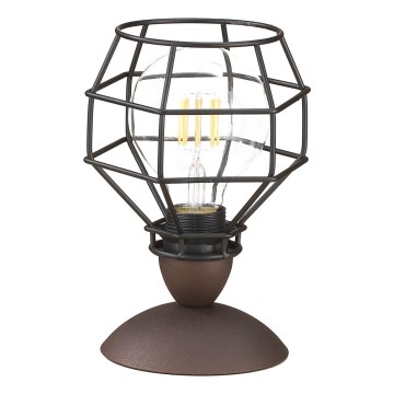 ONLI - Настолна лампа ПАЯК 1xE27/15W/230V 23 cm черен/кафяв