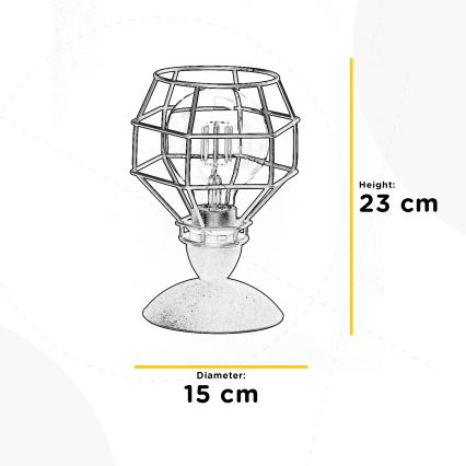 ONLI - Настолна лампа ПАЯК 1xE27/15W/230V 23 cm черен/кафяв