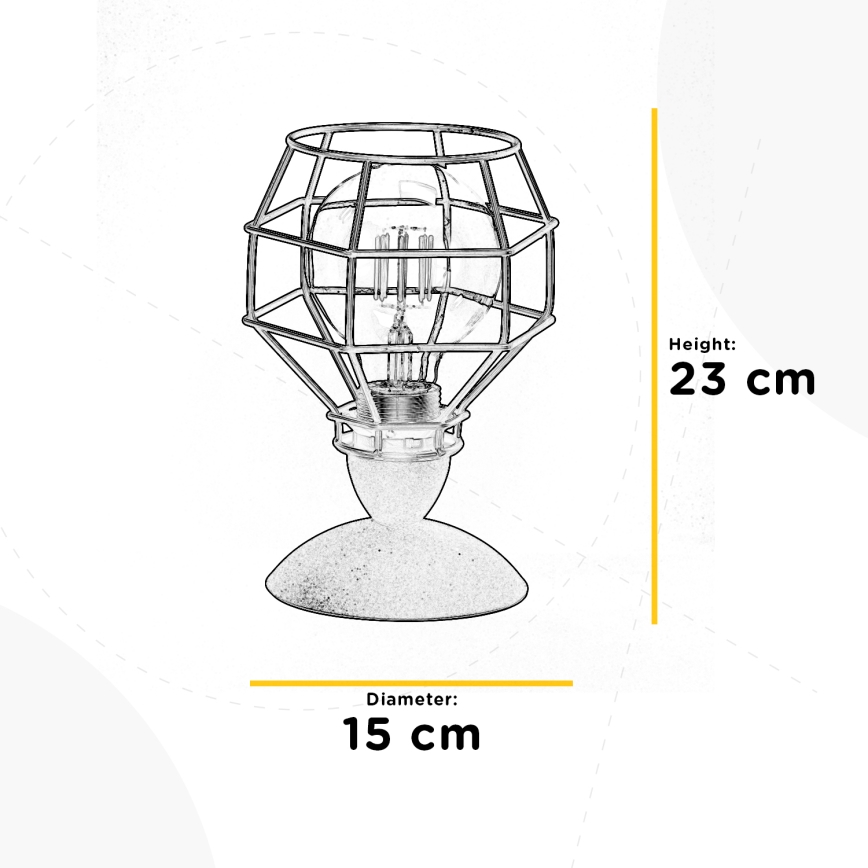 ONLI - Настолна лампа ПАЯК 1xE27/15W/230V 23 cm черен/кафяв