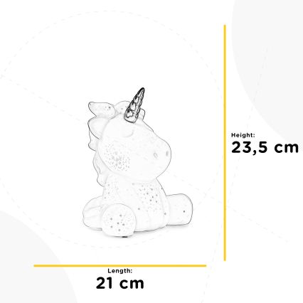 ONLI - Настолна лампа PORCELLANA, 1xE14/6W/230V, 23,5 см, еднорог