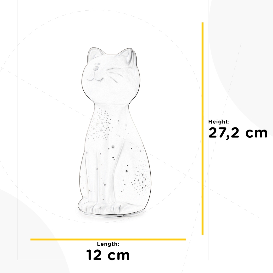 ONLI - Настолна лампа PORCELLANA 1xE14/6W/230V 27,2 cm котка
