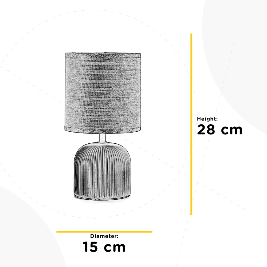 ONLI - Настолна лампа SHELLY 1xE27/22W/230V сив 28 см