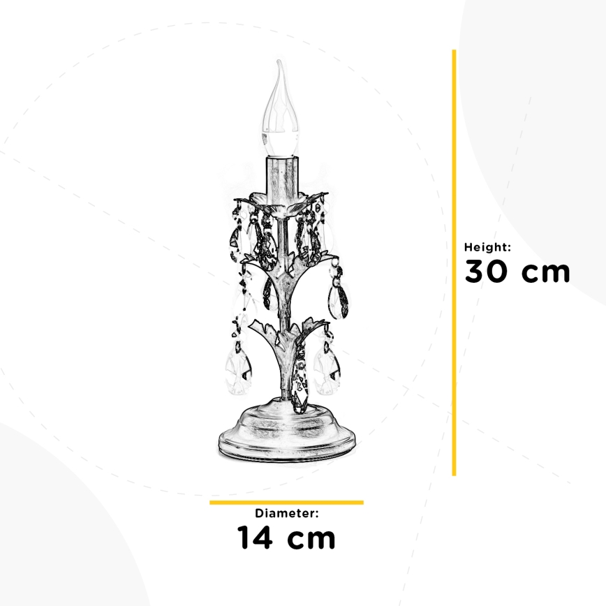 ONLI - Настолна лампа TERESA 1xE14/6W/230V бял
