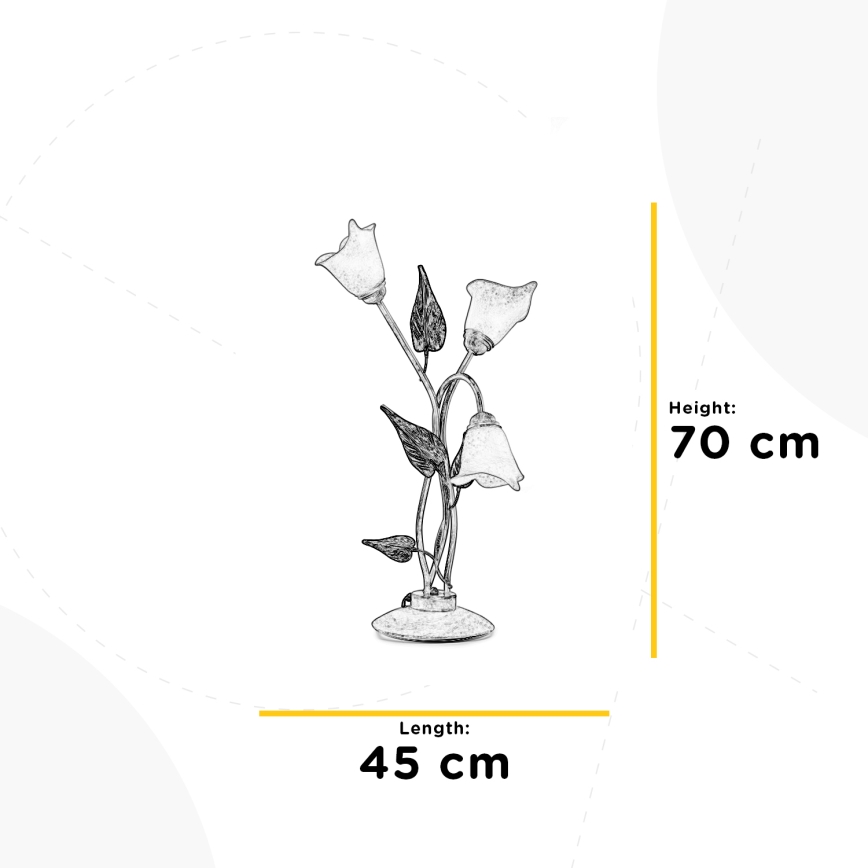 ONLI - Настолна лампа VANDA 3xE14/6W/230V 70 см