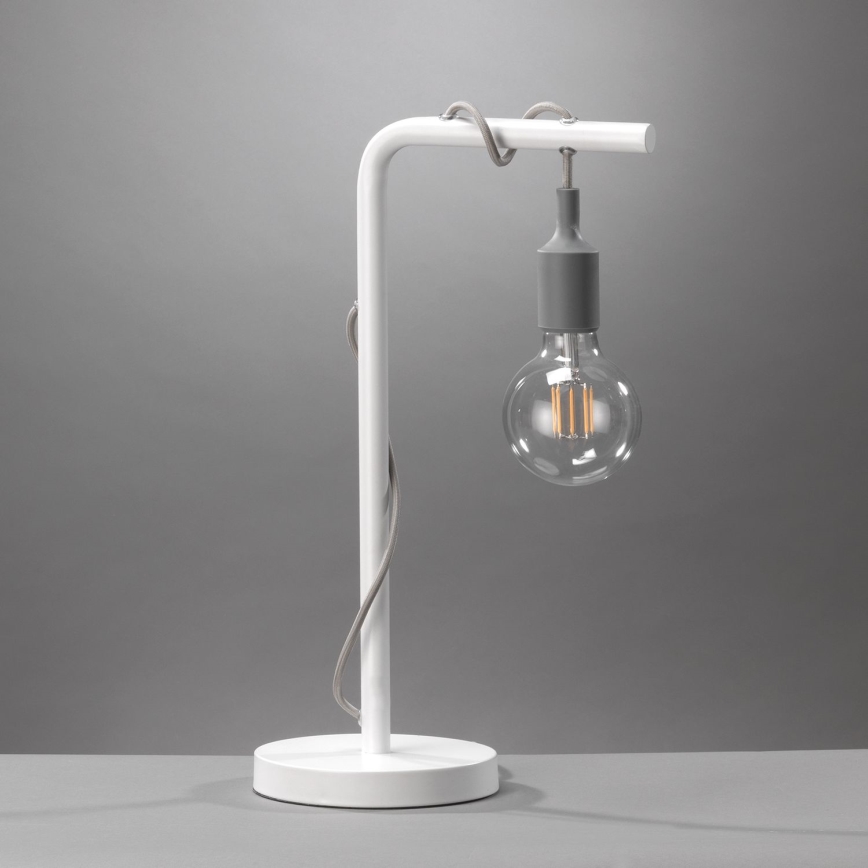 ONLI - Настолна лампа WIRE 1xE27/15W/230V 50 см сив/бял
