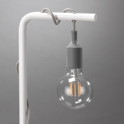 ONLI - Настолна лампа WIRE 1xE27/15W/230V 50 см сив/бял