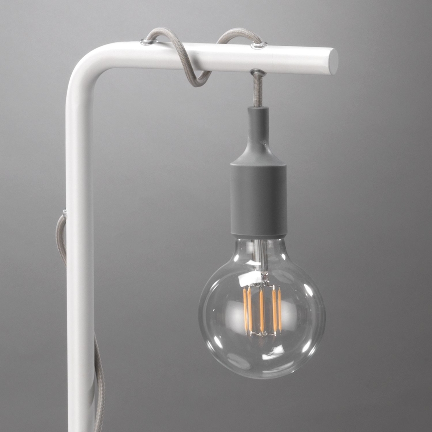 ONLI - Настолна лампа WIRE 1xE27/15W/230V 50 см сив/бял