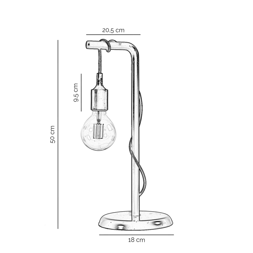 ONLI - Настолна лампа WIRE 1xE27/15W/230V 50 см сив/бял