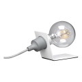 ONLI - Настолна лампа WIRE 1xE27/15W/230V 9 см сив/бял