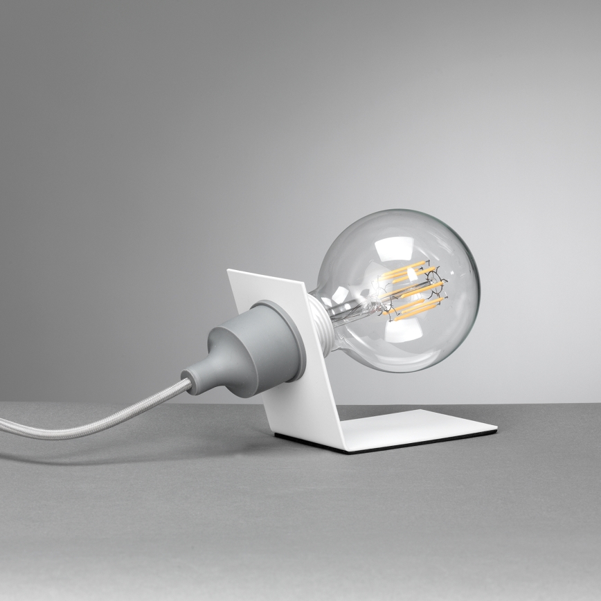 ONLI - Настолна лампа WIRE 1xE27/15W/230V 9 см сив/бял