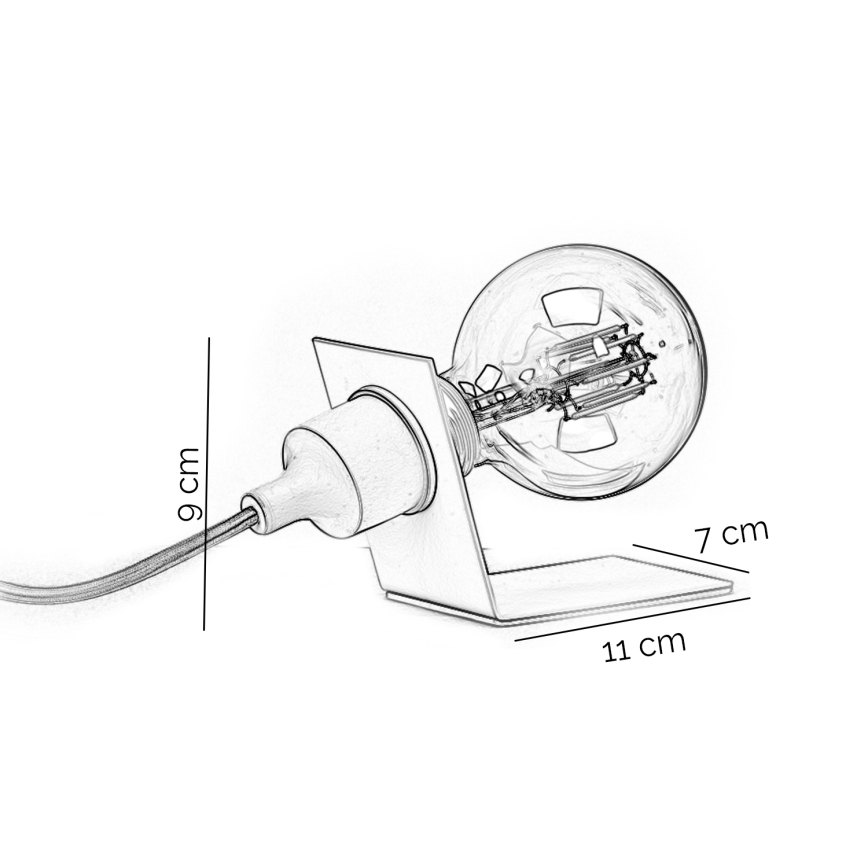 ONLI - Настолна лампа WIRE 1xE27/15W/230V 9 см сив/бял
