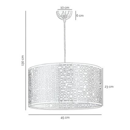 ONLI - Пендел BRUCE 1xE27/15W/230V Ø 45 cm матов хром