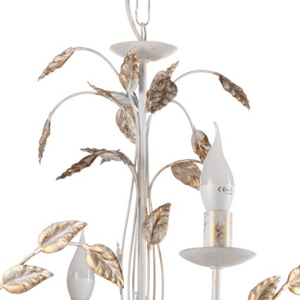 ONLI - Пендел COLLANA 6xE14/6W/230V бял/златист