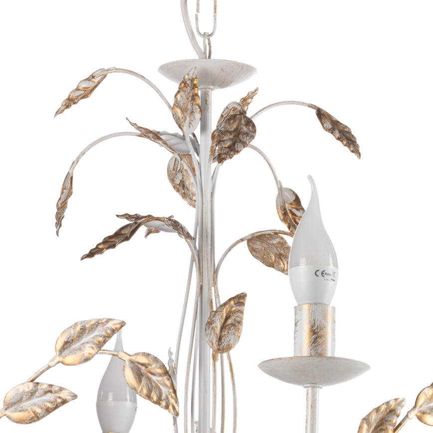 ONLI - Пендел COLLANA 6xE14/6W/230V бял/златист