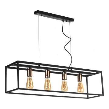 ONLI - Пендел FLOKI 4xE27/15W/230V черен/меден