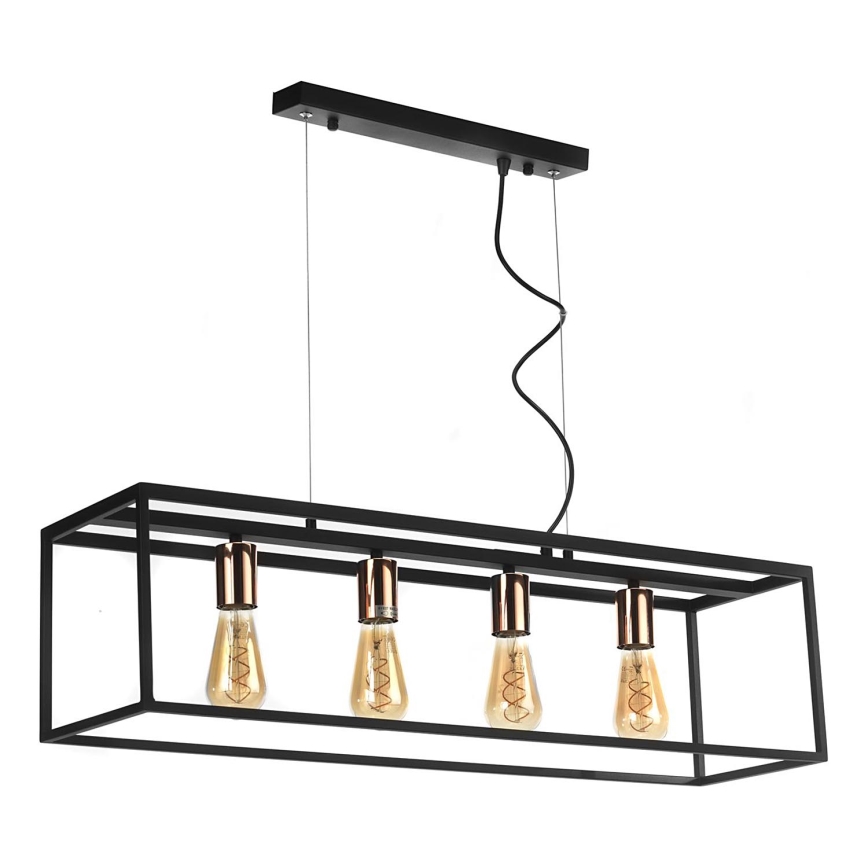 ONLI - Пендел FLOKI 4xE27/15W/230V черен/меден