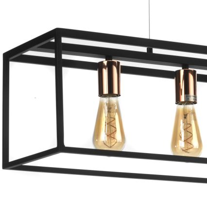 ONLI - Пендел FLOKI 4xE27/15W/230V черен/меден