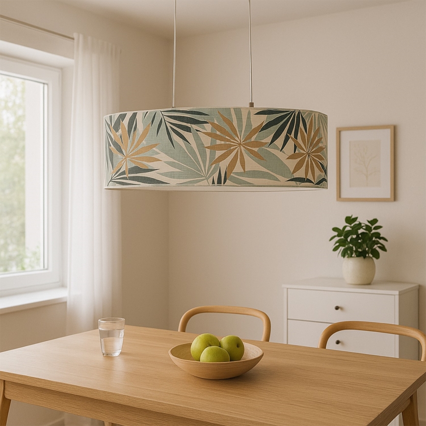 ONLI - Пендел FLORA 2xE27/22W/230V зелен/златист