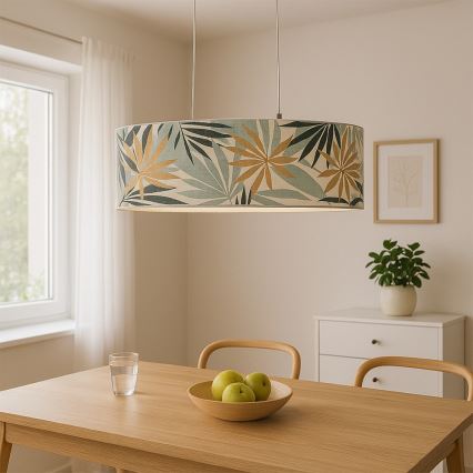ONLI - Пендел FLORA 2xE27/22W/230V зелен/златист