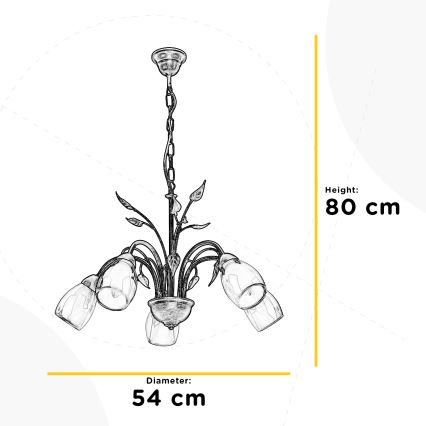 ONLI - Пендел LILIANA 5xE14/6W/230V