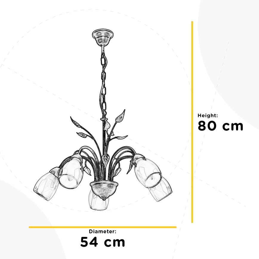 ONLI - Пендел LILIANA 5xE14/6W/230V