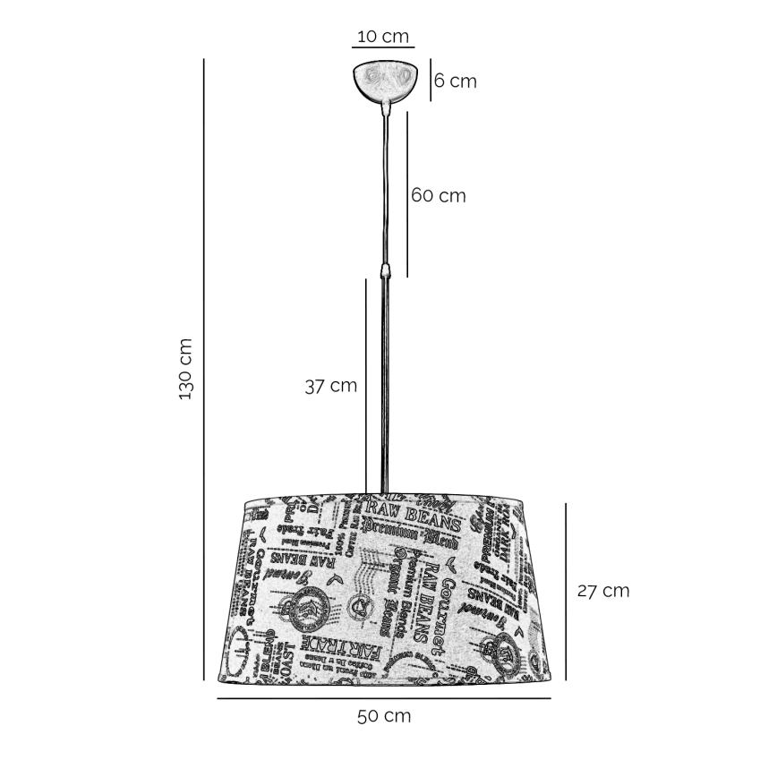 ONLI - Пендел MAIDA 1xE27/15W/230V Ø 50 cm кафяв