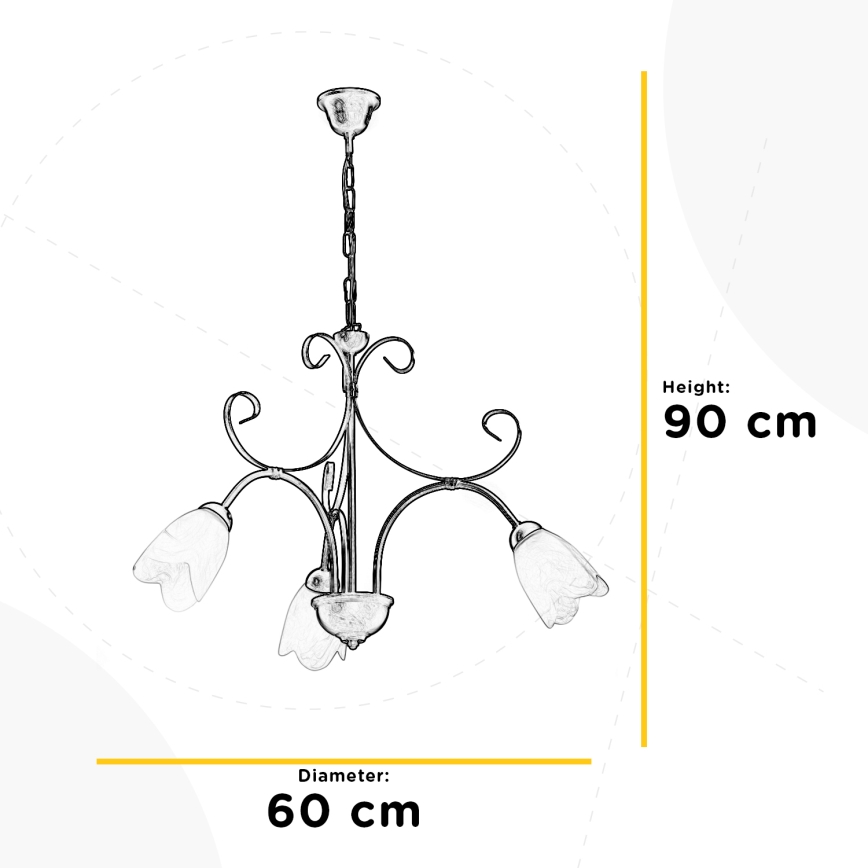 ONLI - Пендел ODINO 3xE14/6W/230V