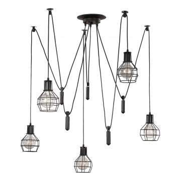 ONLI - Пендел ПАЯК 5xE27/15W/230V паяк черен