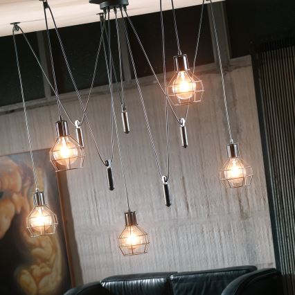 ONLI - Пендел ПАЯК 5xE27/15W/230V паяк черен