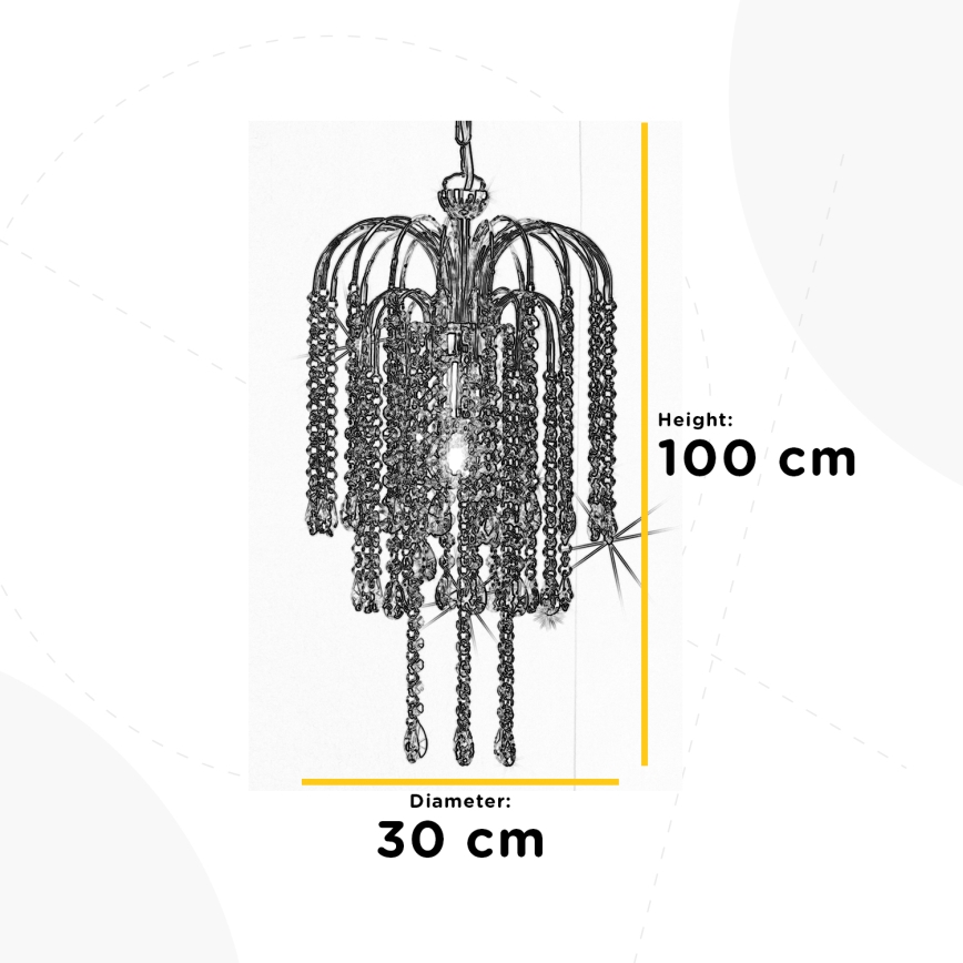 ONLI - Пендел PIOGGIA 1xE27/22W/230V лъскав хром
