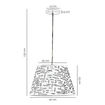 ONLI - Пендел RICKY 1xE27/15W/230V Ø 40 cm бял
