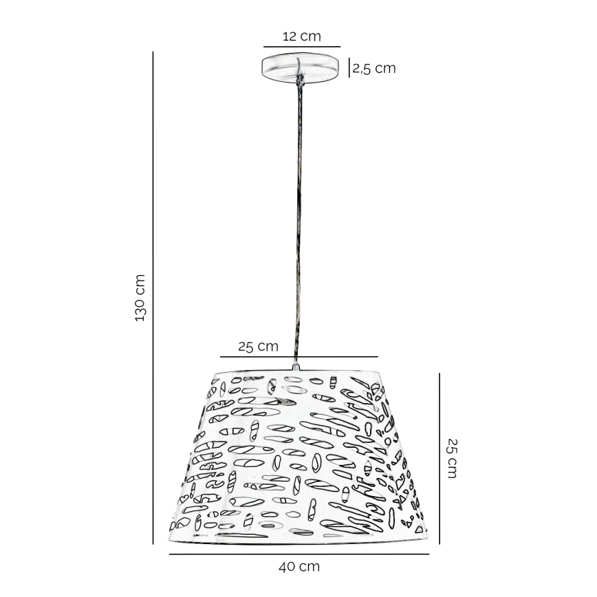 ONLI - Пендел RICKY 1xE27/15W/230V Ø 40 cm бял