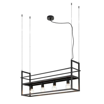 ONLI - Пендел с рафт JEFFER 4xE27/22W/230V черен