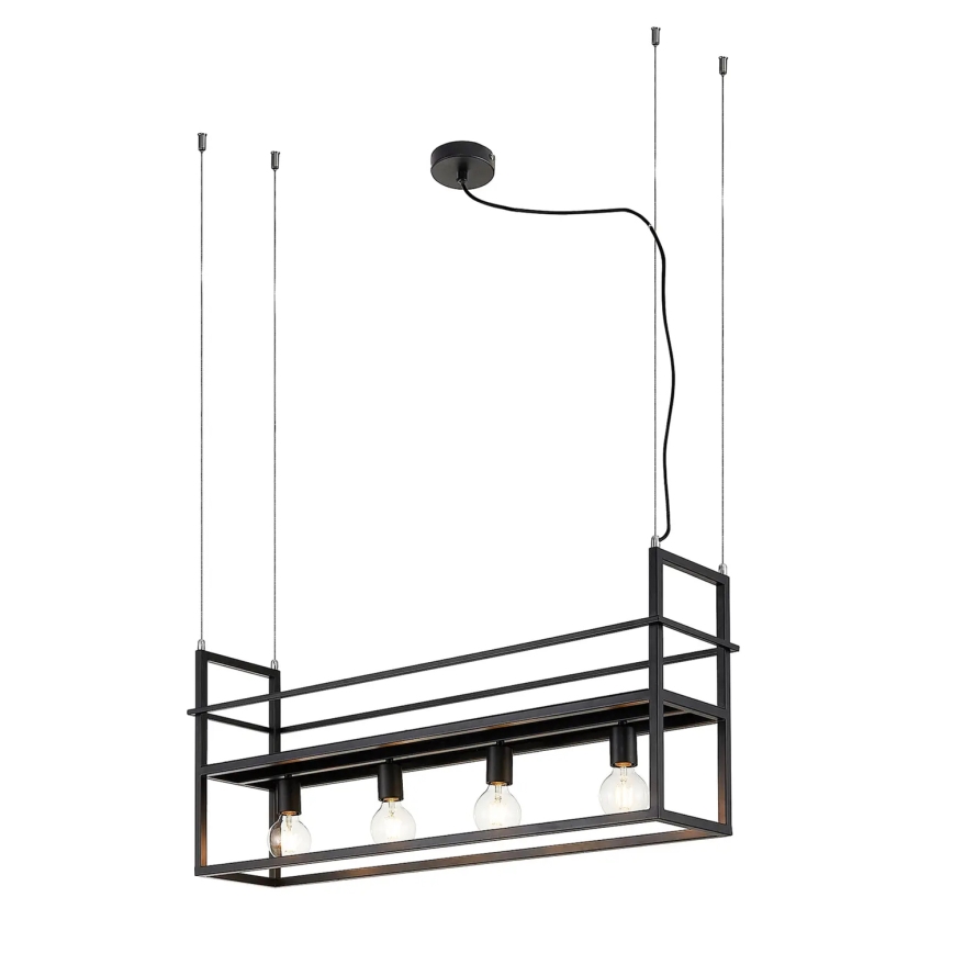 ONLI - Пендел с рафт JEFFER 4xE27/22W/230V черен