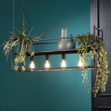 ONLI - Пендел с рафт JEFFER 4xE27/22W/230V черен