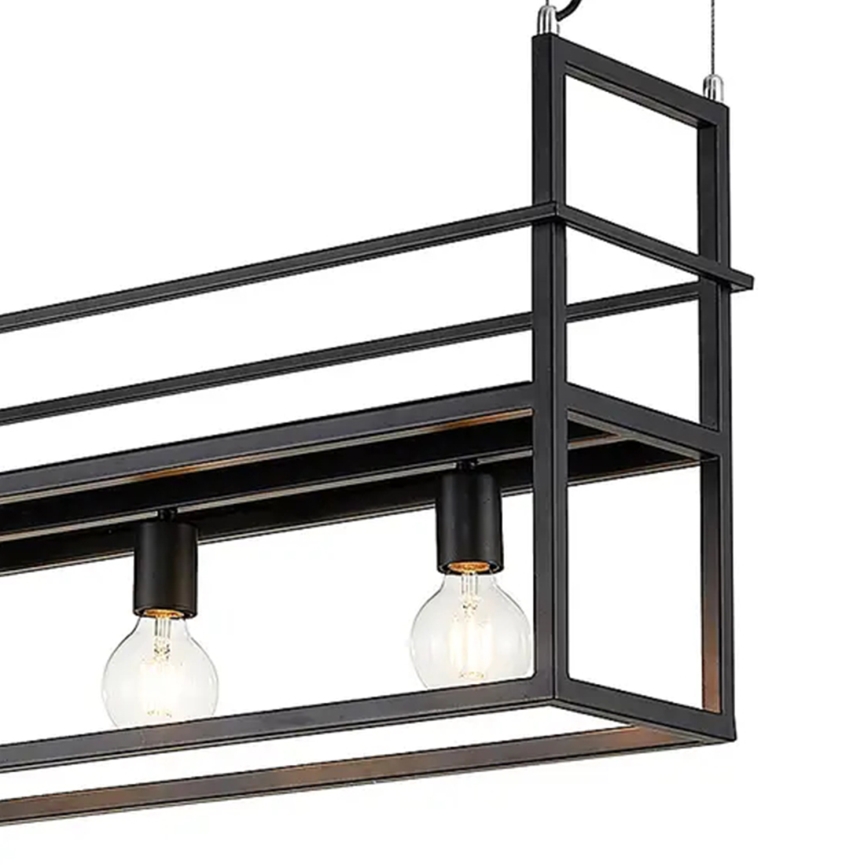 ONLI - Пендел с рафт JEFFER 4xE27/22W/230V черен