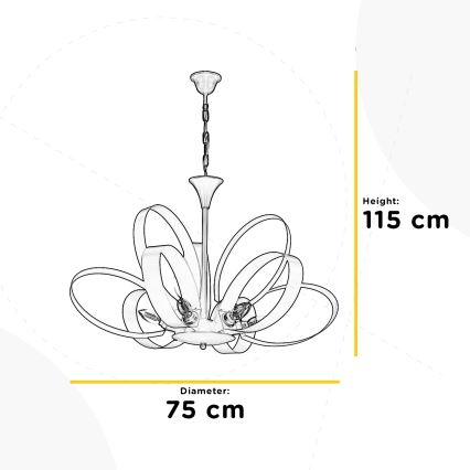 ONLI - Пендел SERENA 9xE14/6W/230V черен