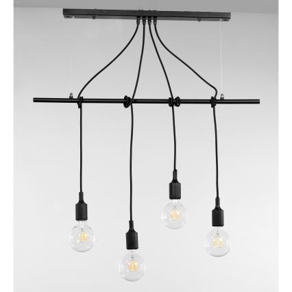 ONLI - Пендел WIRE 4xE27/15W/230V черен