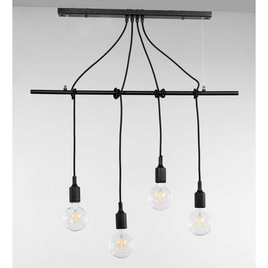ONLI - Пендел WIRE 4xE27/15W/230V черен