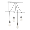 ONLI - Пендел WIRE 4xE27/15W/230V сив/бял