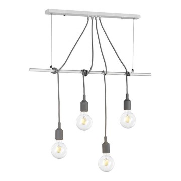 ONLI - Пендел WIRE 4xE27/15W/230V сив/бял