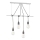 ONLI - Пендел WIRE 4xE27/15W/230V сив/бял