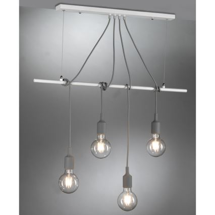 ONLI - Пендел WIRE 4xE27/15W/230V сив/бял