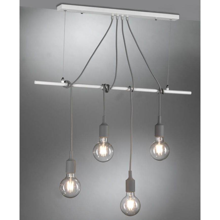 ONLI - Пендел WIRE 4xE27/15W/230V сив/бял