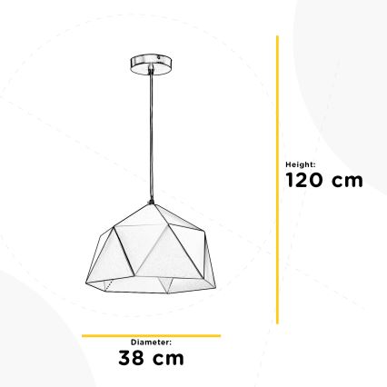 ONLI - Пендел YONG 1xE27/22W/230V черен Ø 38 см