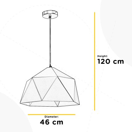 ONLI - Пендел YONG 1xE27/22W/230V черен Ø 46 см