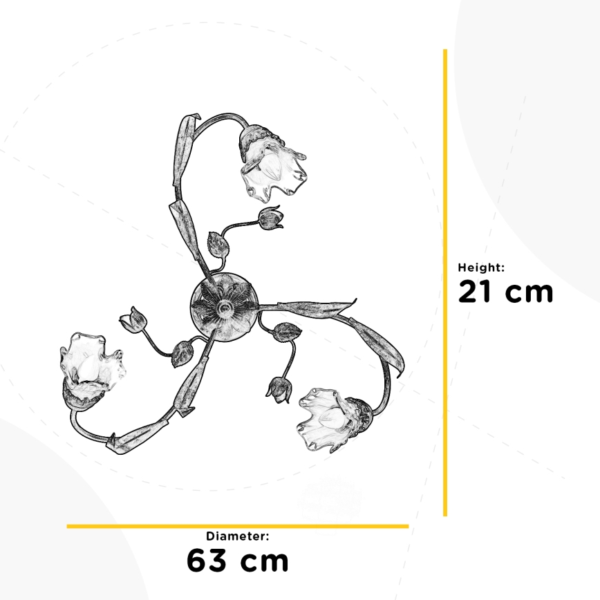 ONLI - Плафон ARIANNA 3xE14/6W/230V
