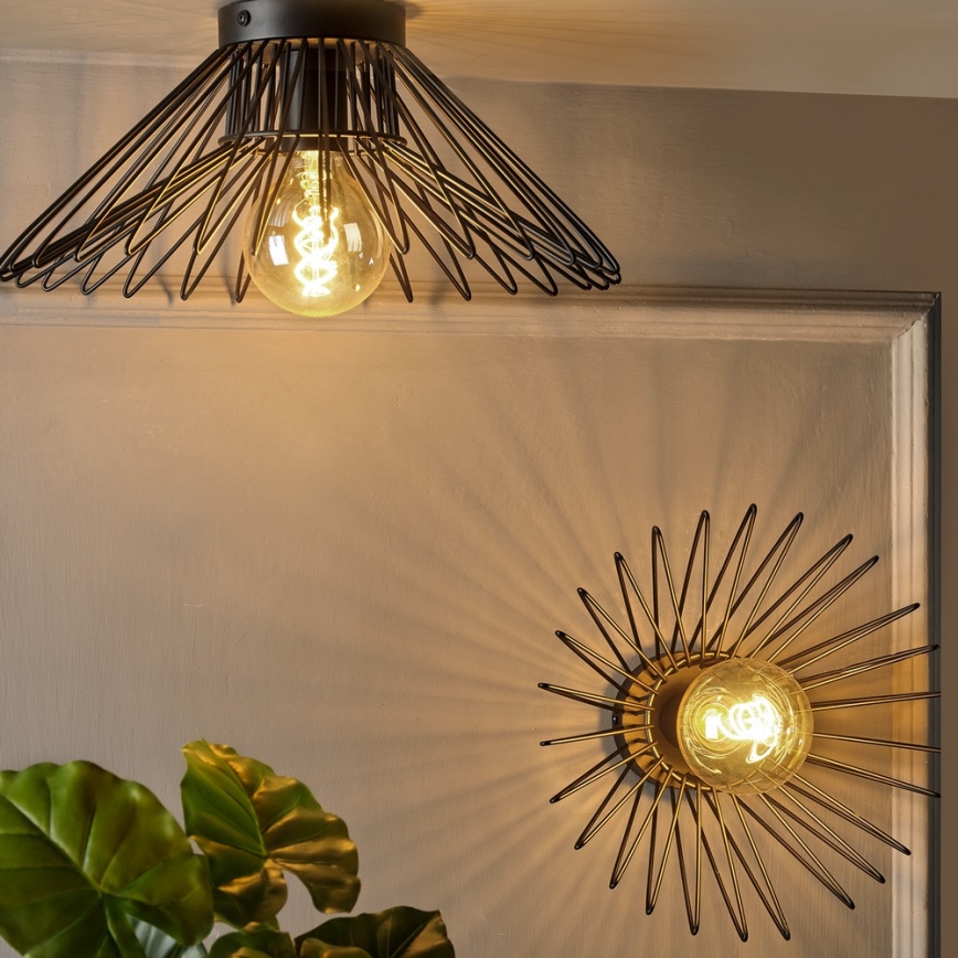 ONLI - Плафон DUCCIO 1xE27/22W/230V Ø 30 см черен